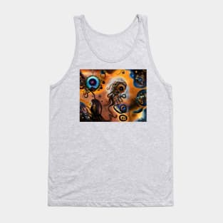 Cosmic steampunk squid, AI art Tank Top